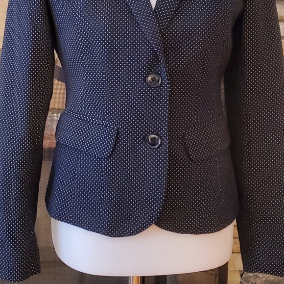 EUC/ Cynthia Rowley Navy / White Polka Dot Blazer - Picture 2 of 7